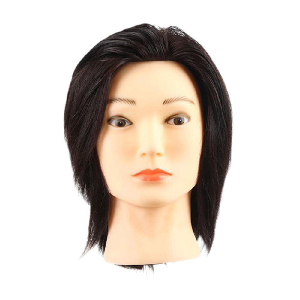 Sharplace Hairdressing Training Head, Human Hair Mannequin Head, Black