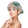 Coral Red and Green Satin Bonnet, Double-Layer Sleep Cap for Curly, Braided and Long Hair view 1