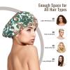 Coral Red and Green Satin Bonnet, Double-Layer Sleep Cap for Curly, Braided and Long Hair view 3