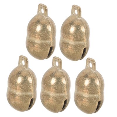 OSALADI Small Copper Pet Collar Bells, 5-Pack, Yellow