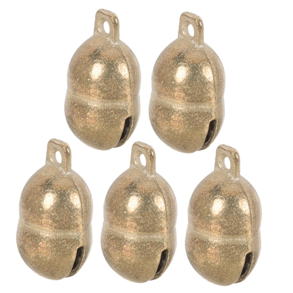 OSALADI Small Copper Pet Collar Bells, 5-Pack, Yellow