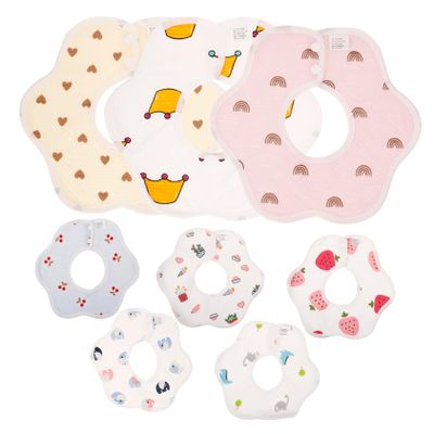 HAMPPLIES 8-Pack Cotton Baby Bibs for Newborns and Toddlers