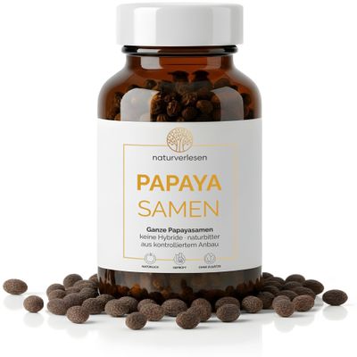 100 g Whole Papaya Seeds from naturverlesen – Non-Hybrid, Naturally Bitter, Sun-Dried Raw Food Quality