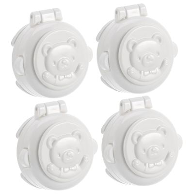 Baby Safety Button Locks, White ABS, 4-Pack