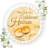 AnyCakes 20 cm Fondant Cake Topper, Golden Anniversary, Design Q 353 view 1