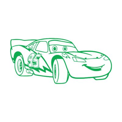Racing Car Logo Wall Sticker, Racing Kids, 42 x 93.1 cm, Does Not Fall Off, Green