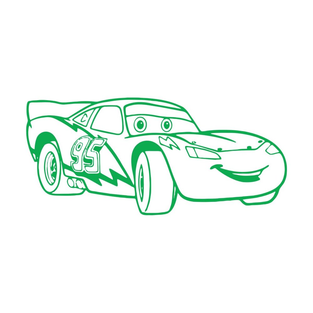 Racing Car Logo Wall Sticker, Racing Kids, 42 x 93.1 cm, Does Not Fall Off, Green