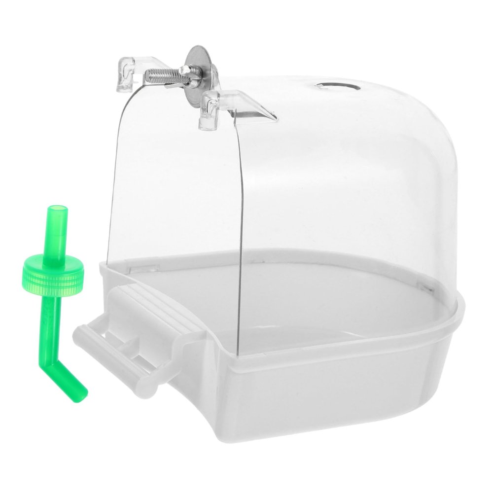 CIYODO Hanging Bird Bath for Cages, White ABS, Leakproof