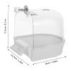 CIYODO Hanging Bird Bath for Cages, White ABS, Leakproof view 2