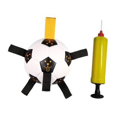 HEMOTON Football Toy for Dogs, Outdoor Tug Toy, Interactive Chew and Scratch Toy