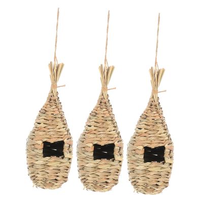 Handmade Hanging Bird Nests for Cages, 3 Pieces