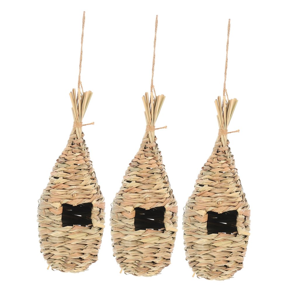Handmade Hanging Bird Nests for Cages, 3 Pieces