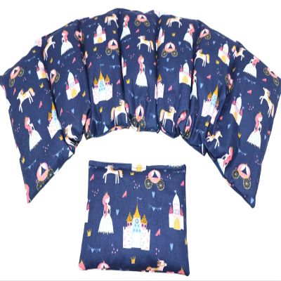 BUNTE MISCHUNG Cherry Pit Cushion 2-Piece Set, 67 x 18 cm, 7-Chamber + Small Grain Cushion, XXL Shoulder and Neck Cushion, Microwave and Oven (Blue Princess, Cherry Pits)