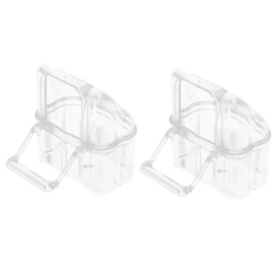 GALPADA 2-Pack Plastic Bird Feeders with Large Capacity for Budgies and Parrots