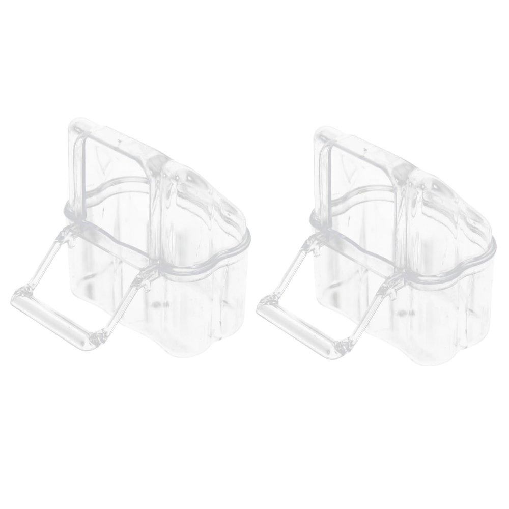 GALPADA 2-Pack Plastic Bird Feeders with Large Capacity for Budgies and Parrots