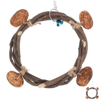 BCOATH Parrot Toy Rattan Swing 20cm