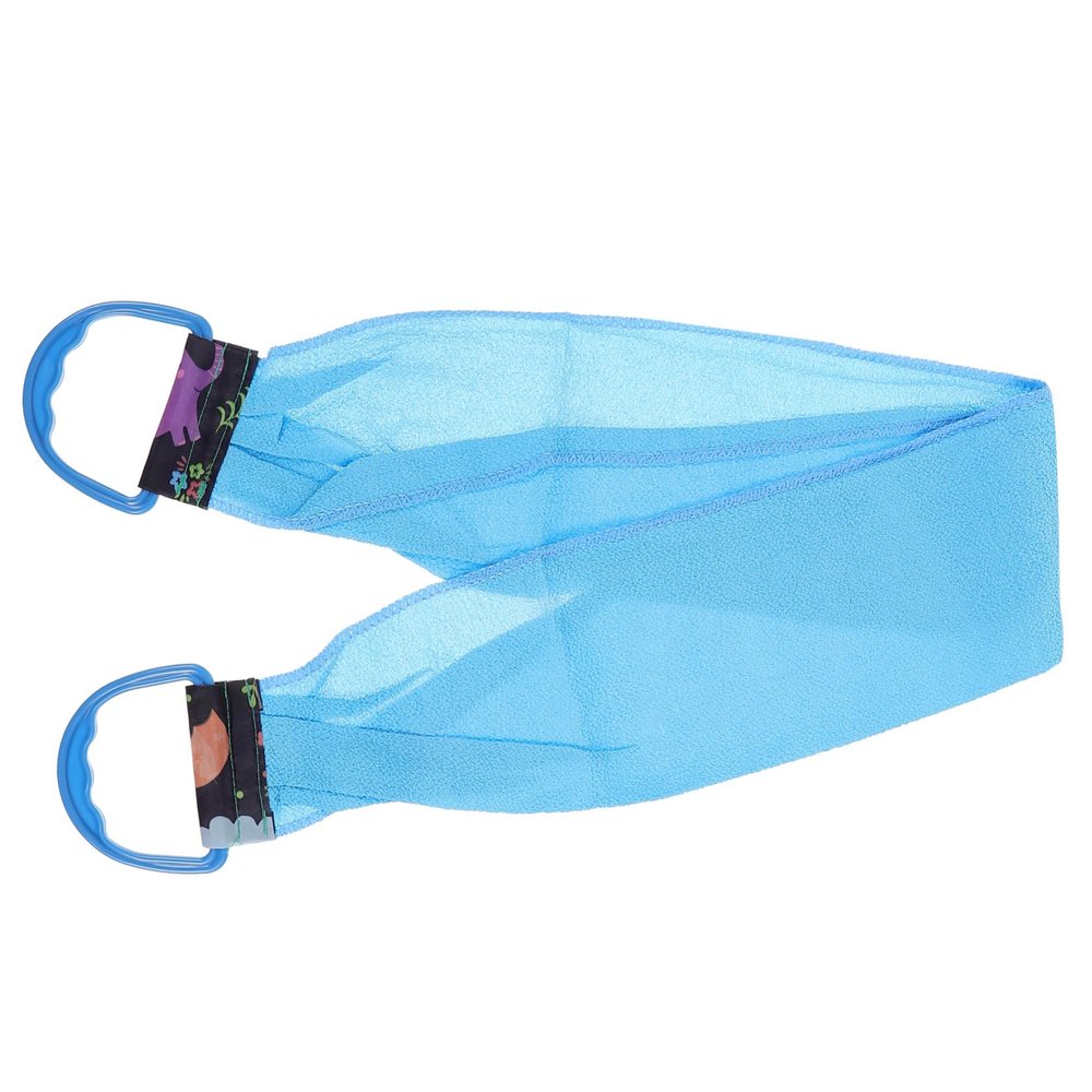 Gogogmee Foldable Polyester Body Scrub Towel with Handles, Blue Back Scrubber, Random Color