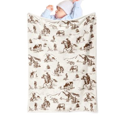 Cow Print Baby Blanket, Western Cowboy Nursery Decor
