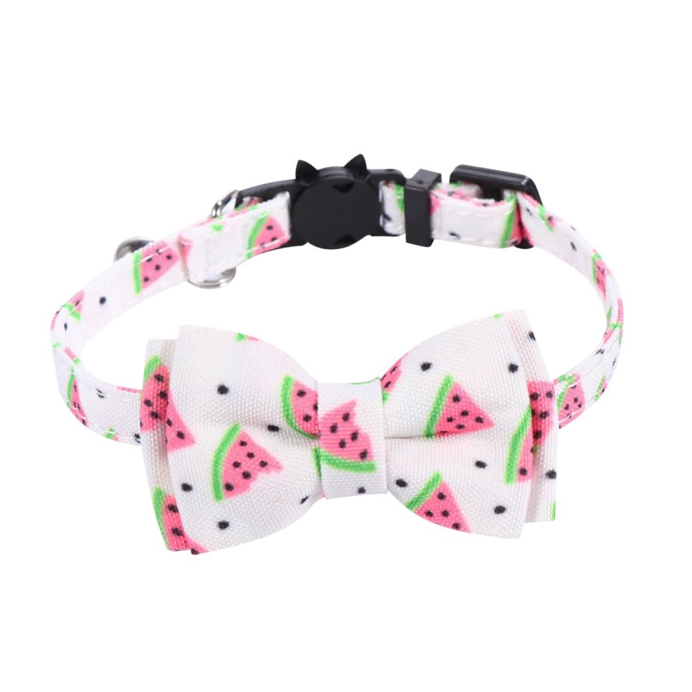Hohopeti Adjustable Cat Collar with Bell and Cheerful Fruit Pattern