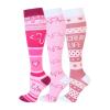 TXLEAPEY 58 Styles, 3 Pairs/Pack Compression Knee-High Socks for Women and Men, Sports and Running Socks (ANS003-6, S-M) view 1