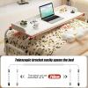 Adjustable Mobile Overbed Table with Wheels, Laptop Desk and Oak Workstation view 3