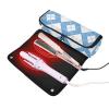 Deep Blue Checkerboard Waterproof Hair Tool Travel Case with Heat-Resistant Pad view 2