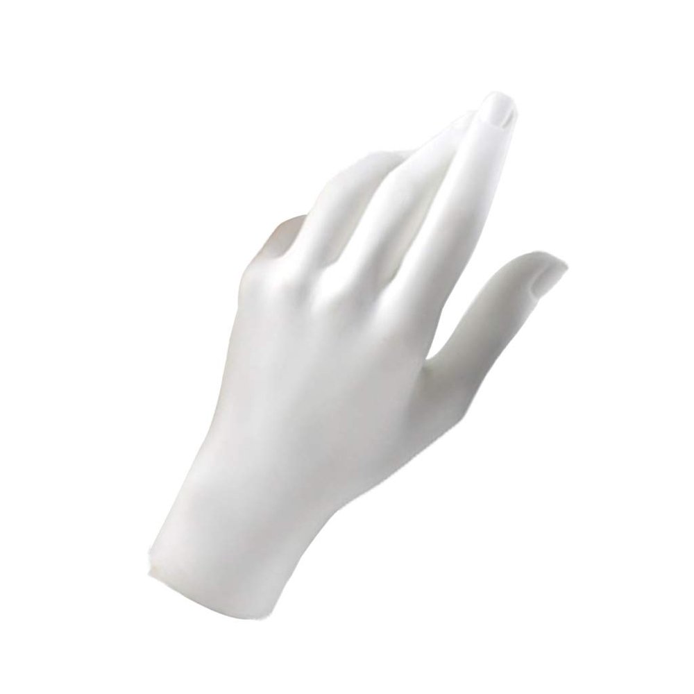 Female Hand Display Mannequin, White, Size L, Left Hand