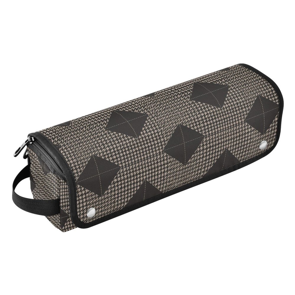 Houndstooth 2-in-1 Curling Iron Travel Case with Heat-Resistant Mat