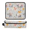 Cute Gray Elephant Hair Tool Travel Bag with Removable Heat-Resistant Mat view 3