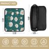 Vintage White Peonies Teal Hair Tool Travel Bag with Heat-Resistant Pad view 4