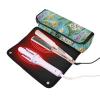 Yellow, Purple Floral and Turquoise Hair Tool Travel Bag for Women with Removable Heat-Resistant Mat view 2