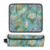 Yellow, Purple Floral and Turquoise Hair Tool Travel Bag for Women with Removable Heat-Resistant Mat view 3