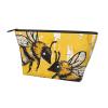 Trapezoid Makeup Bag with Bee Bubble Print, Travel Cosmetic Organizer with Foam Padding, One Size view 2