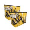 Trapezoid Makeup Bag with Bee Bubble Print, Travel Cosmetic Organizer with Foam Padding, One Size view 3