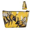 Trapezoid Makeup Bag with Bee Bubble Print, Travel Cosmetic Organizer with Foam Padding, One Size view 4