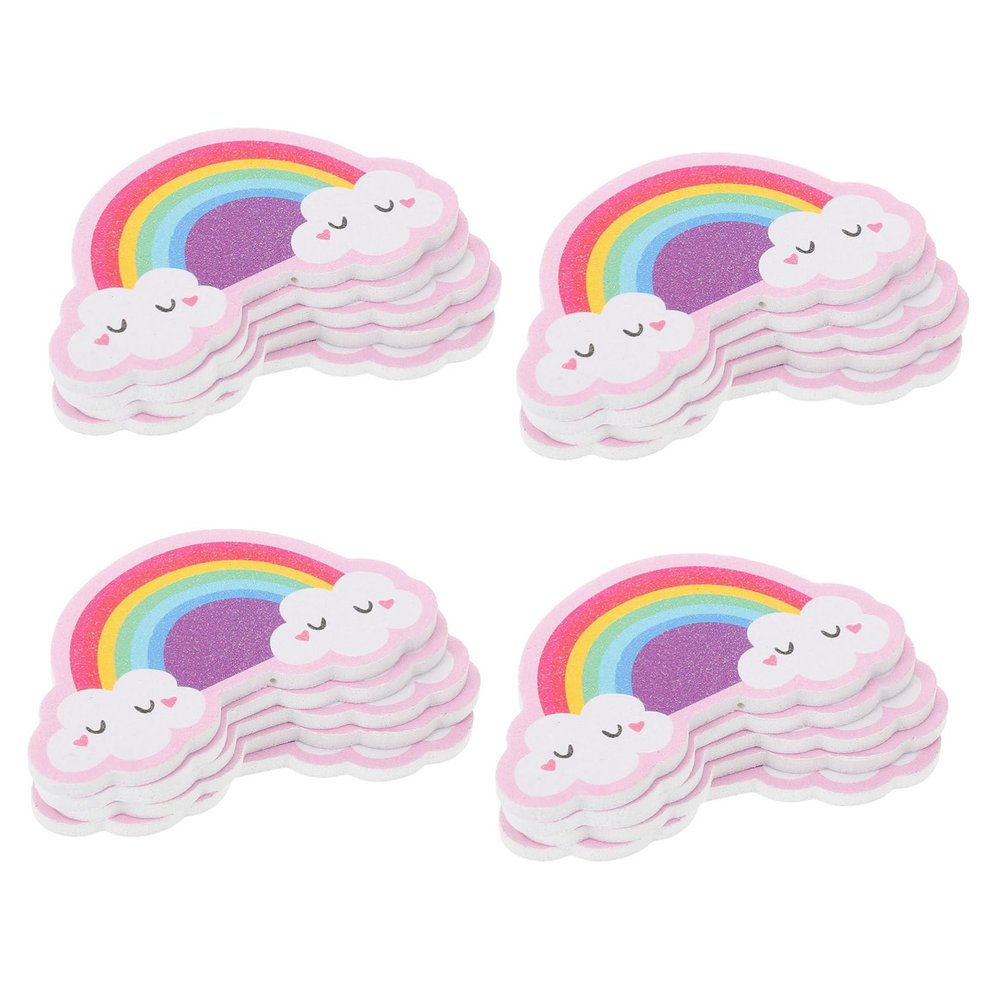 OATIPHO 20-Pack Colorful EVA Rainbow Nail Files for Natural Nails