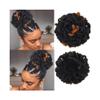 Synthetic Dreadlock Afro Puff Bun Faux Locs Clip-In Drawstring Ponytail Hairpiece (1B-27) view 1
