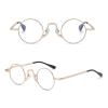 Generic Retro Reading Glasses for Men and Women, Round Metal Blue-Light-Filtering Frames, Gold, 1.5x view 1