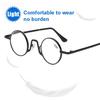 Generic Retro Reading Glasses for Men and Women, Round Metal Blue-Light-Filtering Frames, Gold, 1.5x view 3