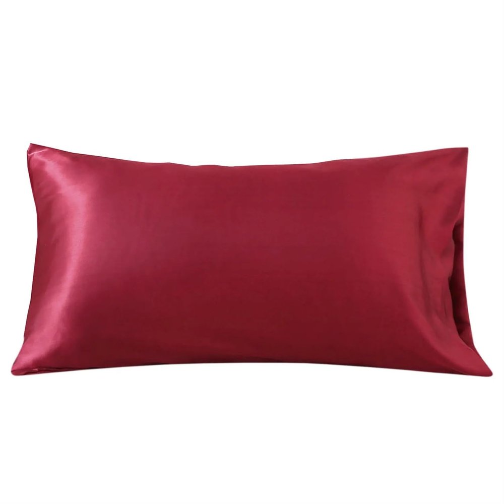 LIUHLFSR Satin Pillowcase for Hair and Skin, Red, 51 x 66 cm