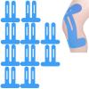Junjie 10-Pack Pre-Cut Kinesiology Knee Tape, New Larger and Wider Model, Self-Adhesive, Blue view 1