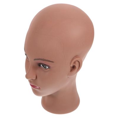 BESTYASH PVC Wig Head Stand, 55 cm Mannequin Head, Coffee-Colored