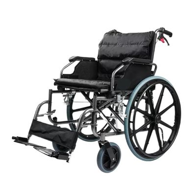 Widened, Reinforced Anti-Tip Wheelchair for Overweight Older Adults (A) (Black B)