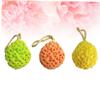 3 Shower Sponges, Seagrass and Cotton, with Hanging Cord, Yellow/Green view 3