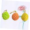 3 Shower Sponges, Seagrass and Cotton, with Hanging Cord, Yellow/Green view 4