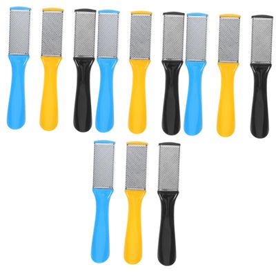 BESTYASH 4-Piece Foot File Set, Hard Foot File Tool and Cracked Heel Scraper for Pedicures, Dead Skin Remover, Stainless Steel, 3 Pieces × 4
