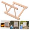 POPETPOP Wooden Parrot Perch with Mirror, Bird Play Stand for Cage view 2