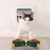 JOINPAYA Ceramic Cat and Dog Bowls with Wooden Stand, 2-Piece Set view 2