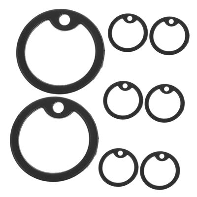 Black Silicone Dog Tag Covers for Round Metal Tags, 8 Pieces