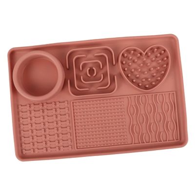 Pink Silicone Dog Lick Pad with Suction Cup, Reusable